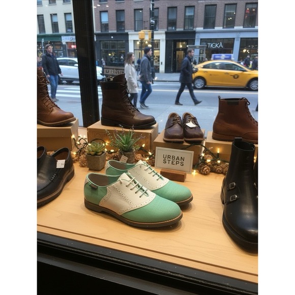G.H. Bass & Co. Shoes - Vintage GH Bass Elizabeth Canvas Saddle Oxfords Shoes Women 8.5 Mint Green